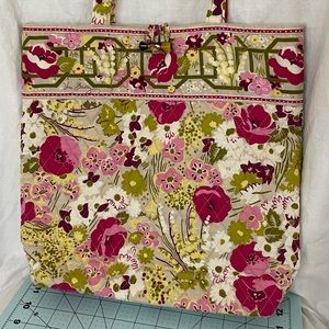 Vera Bradley Make Me Blush Tote Bag. Retired Pattern. Springtime Pinks/Greens.